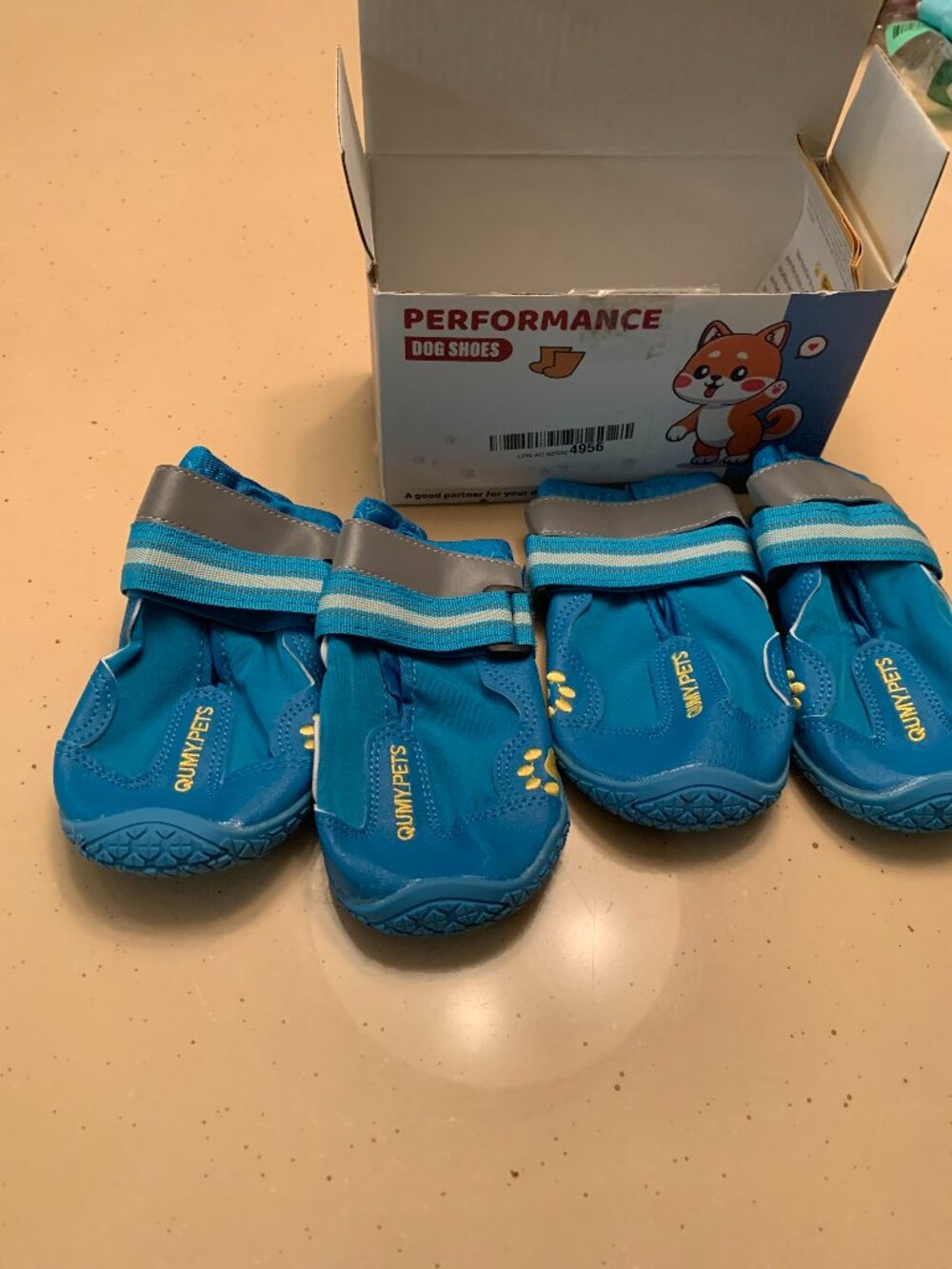 SALE!!!   PERFORMANCE DOG SHOES BY QUMYPET  SIZE 6 BLUE NWT